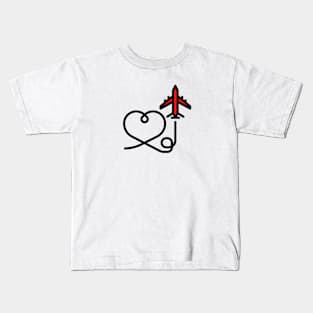 Airplane Heart Kids T-Shirt